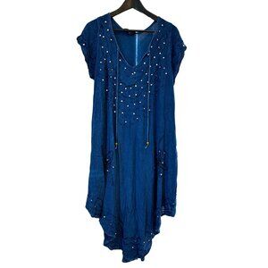 Women's Vintage 90s Whimsygoth Embroidered Handkerchief Hem Mini Dress Size 2X